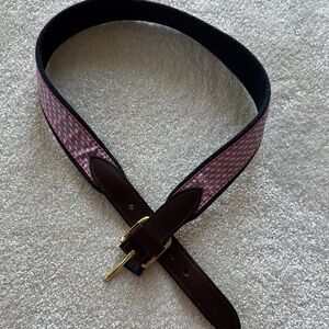 Brown and Red Belt Bag with Stylish Design and Durable Material